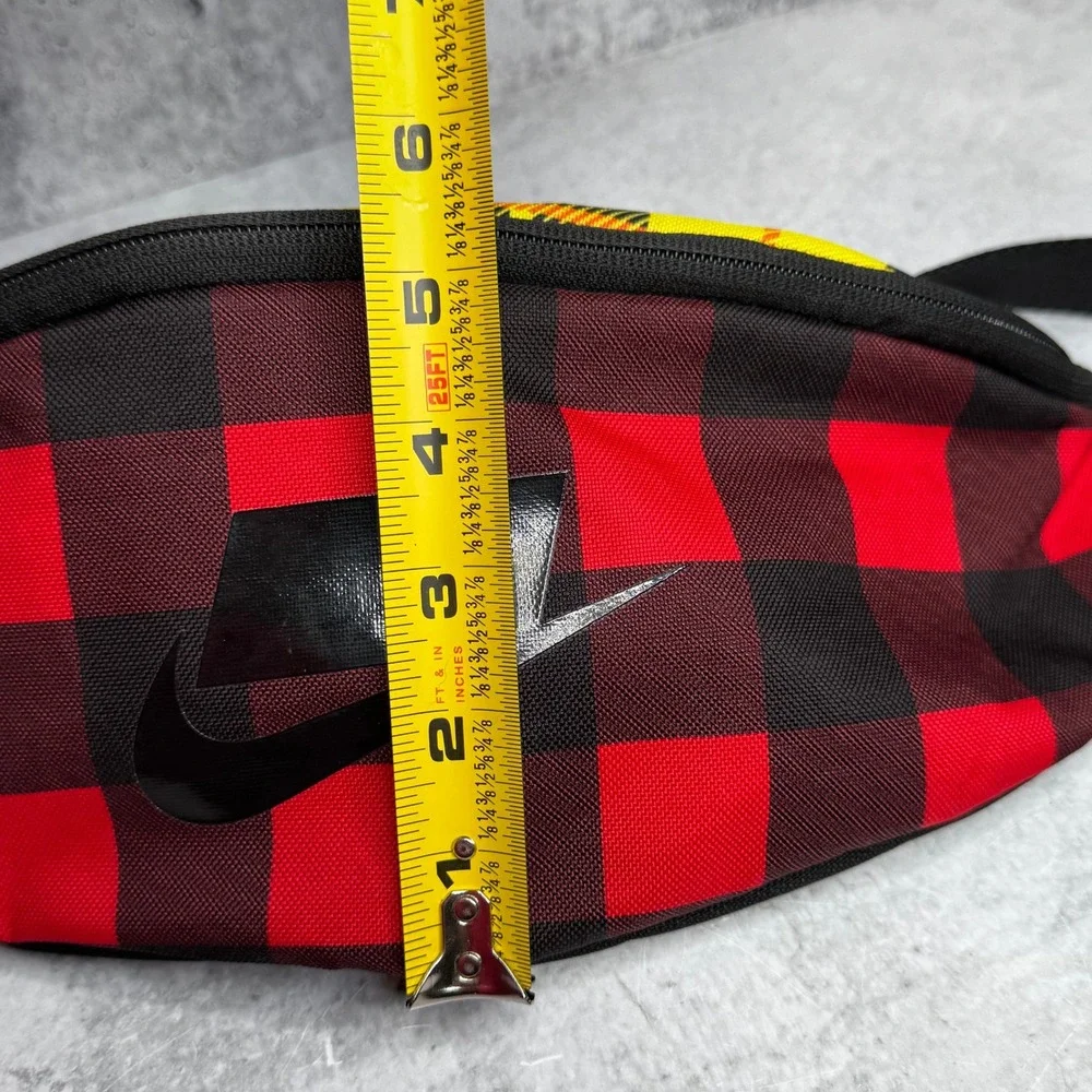 Nike Heritage Hip Pack Red Buffalo Check Yellow Plaid Crossbody Fanny Bag Unisex